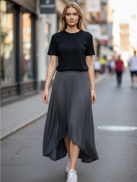 Free People Dresses & Skirts - Free People Beach Gray High-Low Maxi Skirt